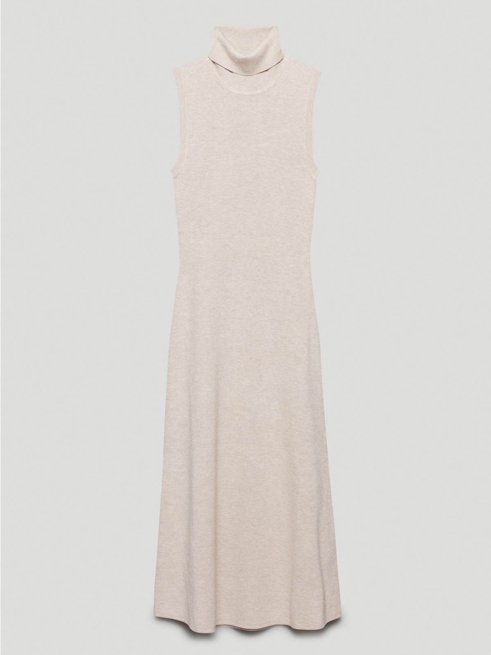 Aritzia Wilfred Mimi Sleeveless Turtleneck Knit Maxi Dress Heather Bone Medium